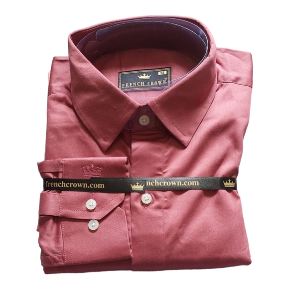 French Crown Long Sleeve Formal Shirt Men - Picture 1 of 4